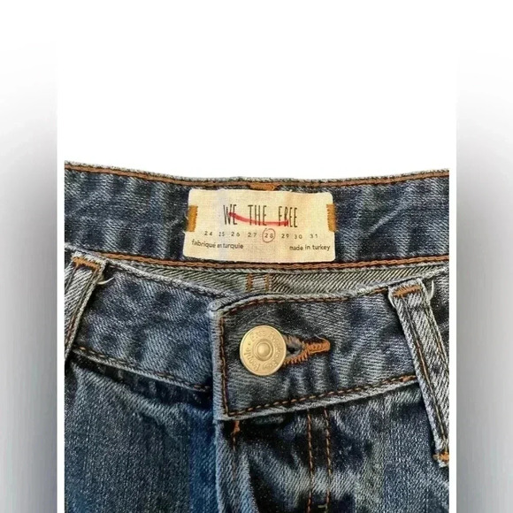 We the Free Free People Distressed Straight Jeans Size 28 - Picture 4 of 9